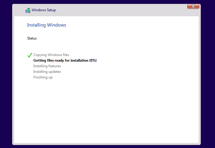 Windows 11 installation continues without issue
