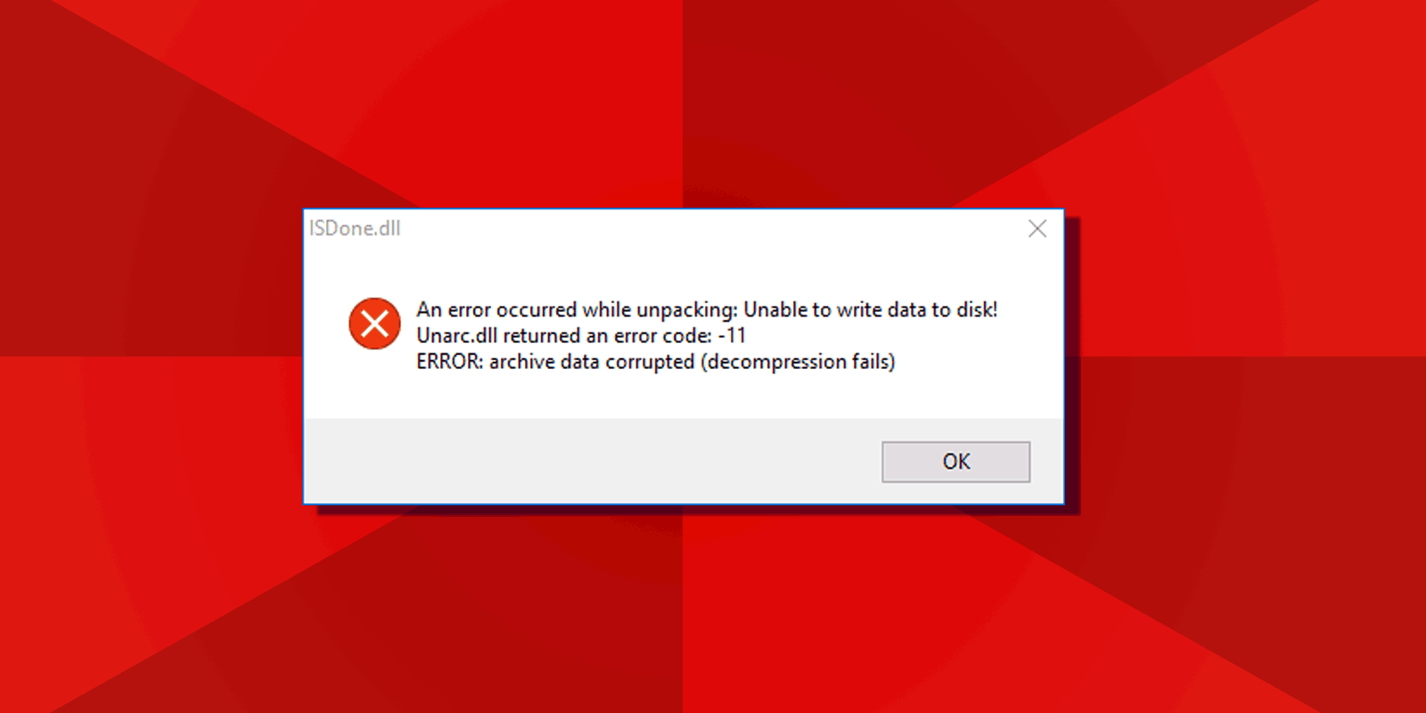 How to fix Unarc.dll returned an error code while installing a game
