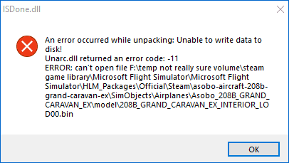 Long path to file in ISDone.dll Unarc.dll error message