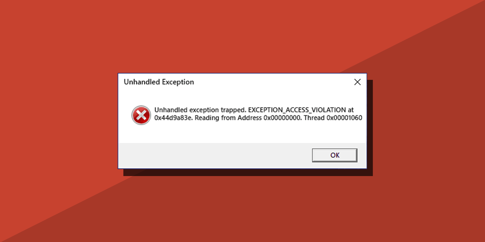 How to fix EXCEPTION ACCESS VIOLATION error