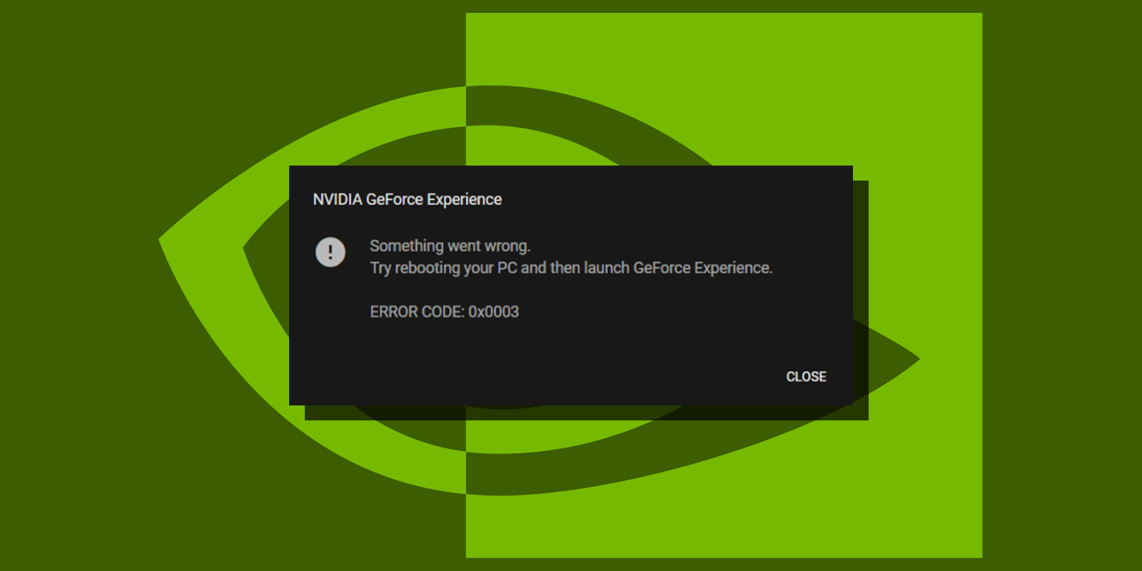 nvidia error code 0x0003 fix