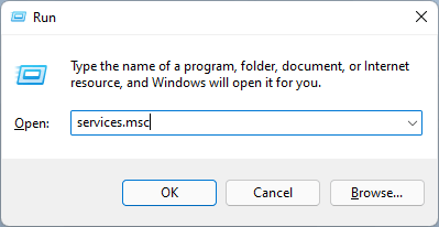 Open Windows services