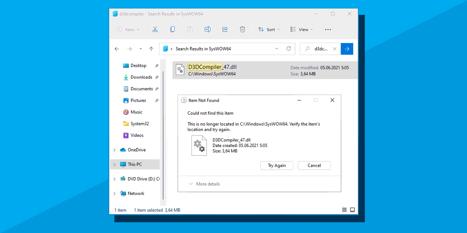 Could not find this item while deleting file or folder in Windows
