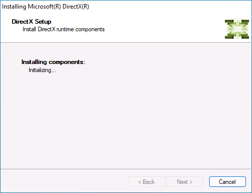 Install missing DirectX components
