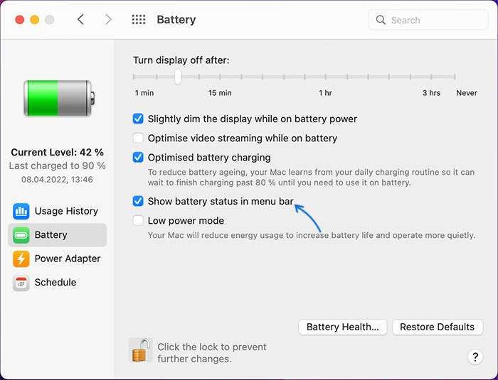 How to Show Battery Percentage on MacBook